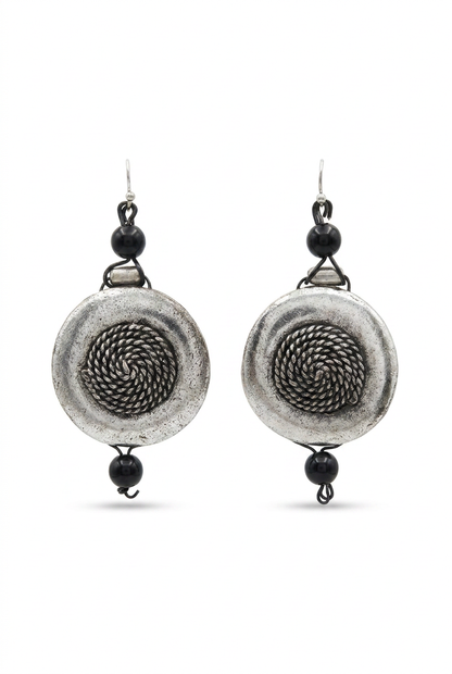 Revive - earrings - Silver & Black