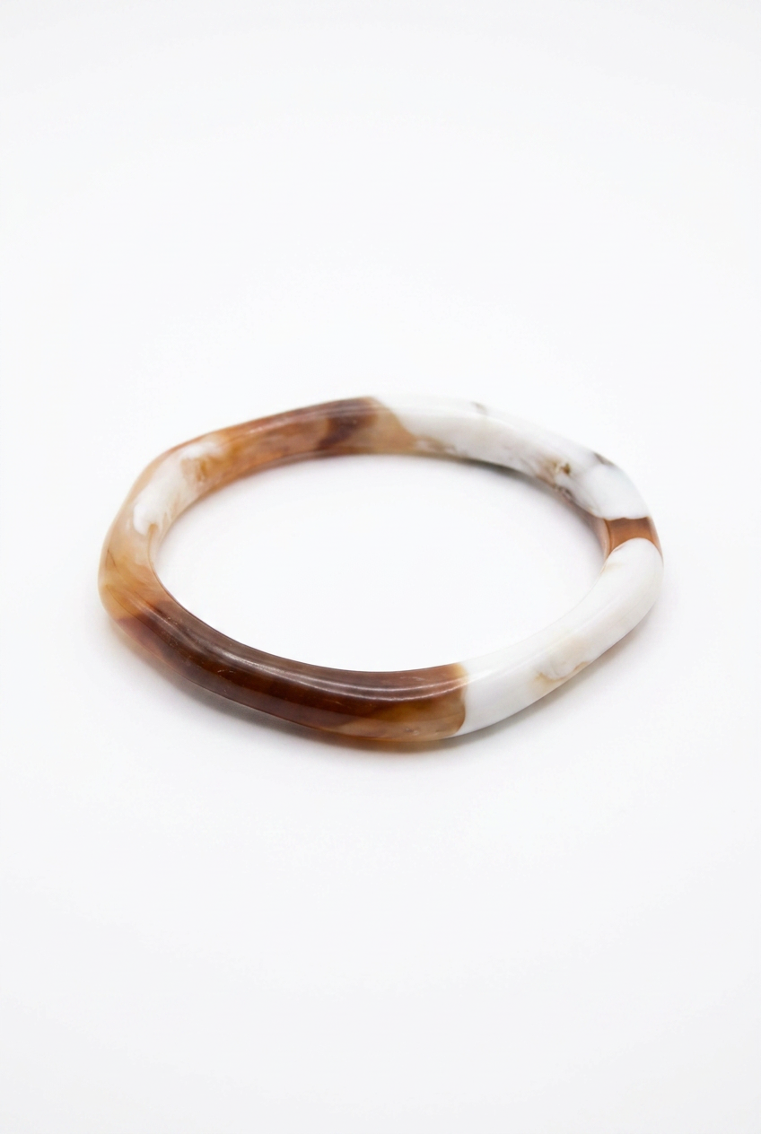 Resin Bangle - Desert Sands - Irregular skinny round