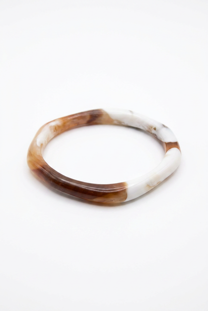 Resin Bangle - Desert Sands - Irregular skinny round