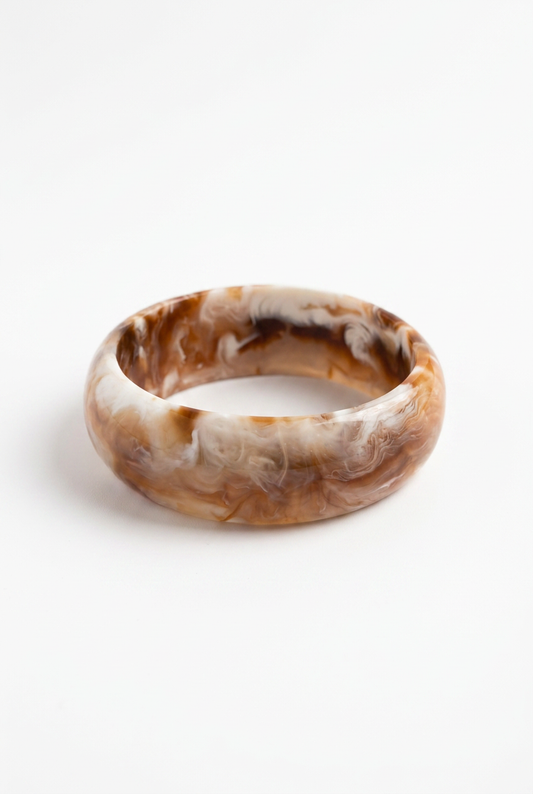 Resin Bangle - Desert Sands - Round Radiused