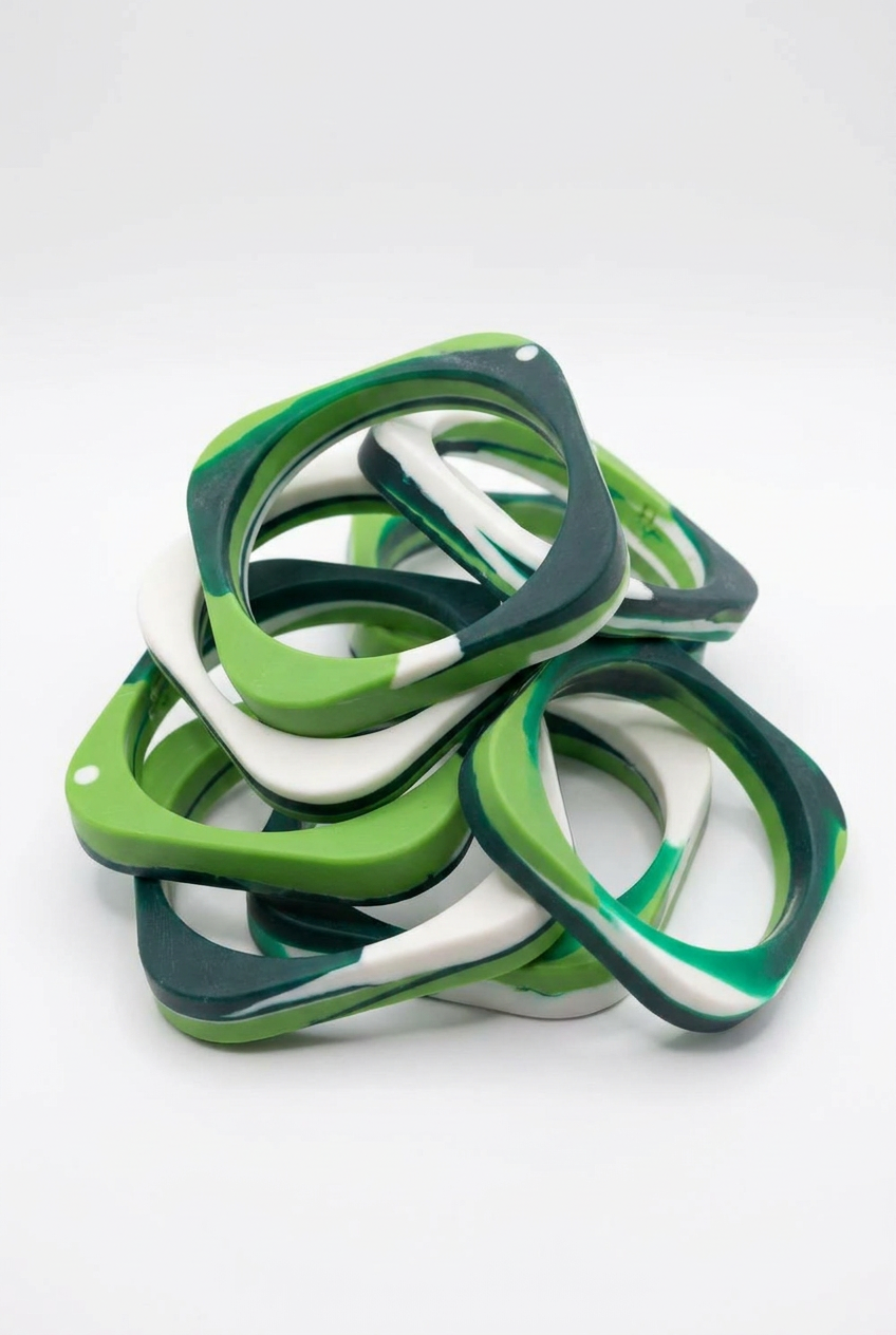Resin Bangle - Daintree - Square Radiused