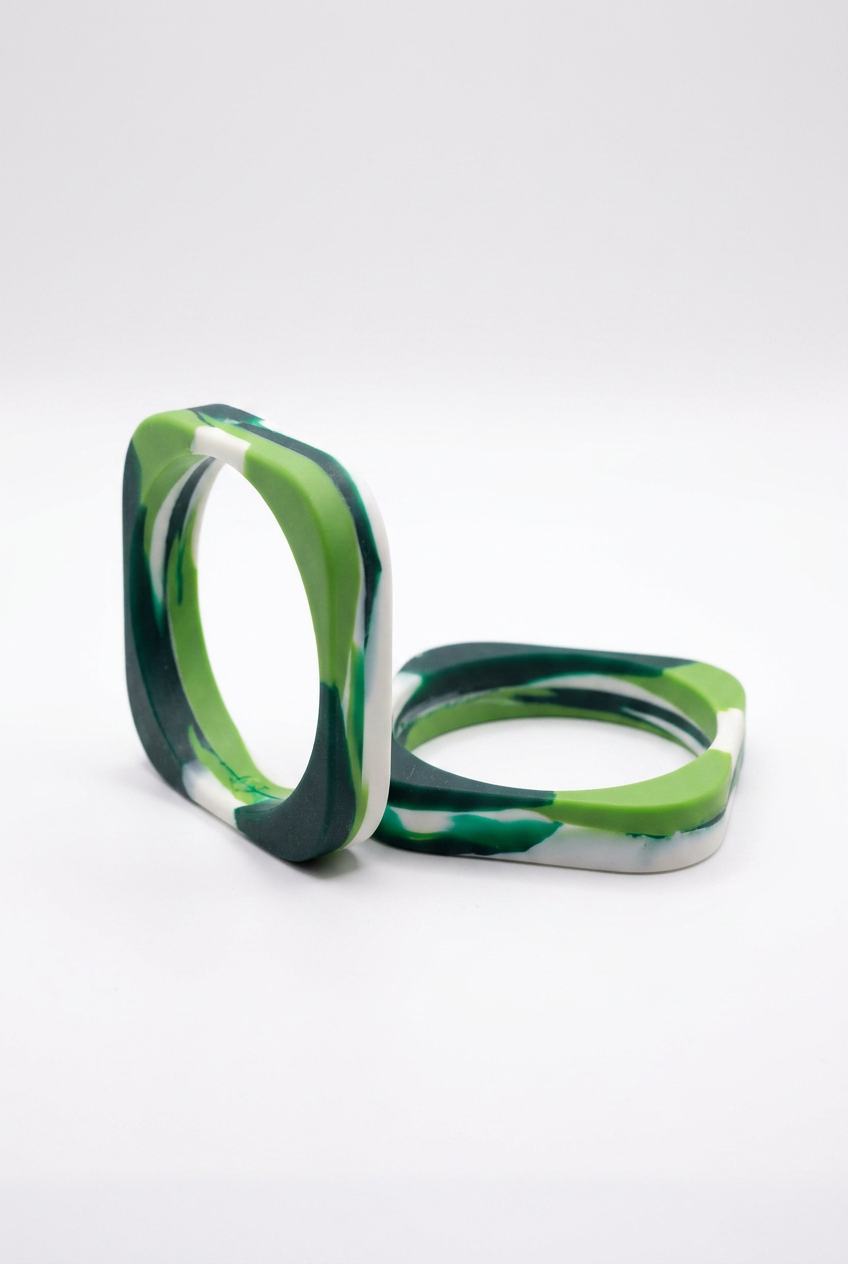 Resin Bangle - Daintree - Square Radiused
