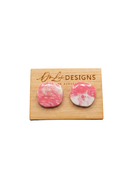 Resin Earrings - Pink Salt