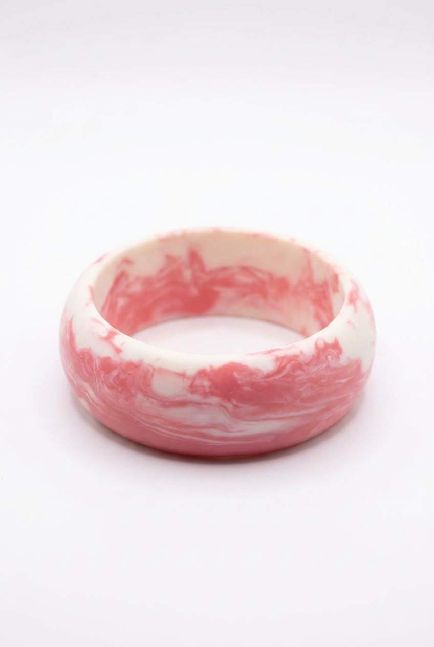 Resin Bangle - Pink Salt - Round Radiused