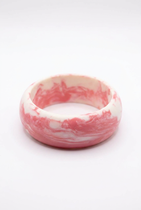 Resin Bangle - Pink Salt - Round Radiused