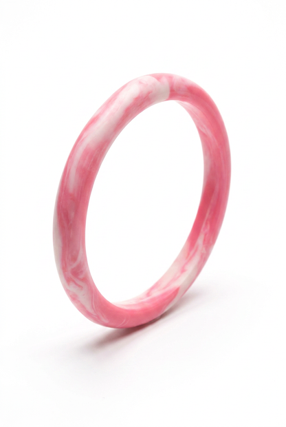 Resin Bangle - Pink Salt - Irregular skinny round