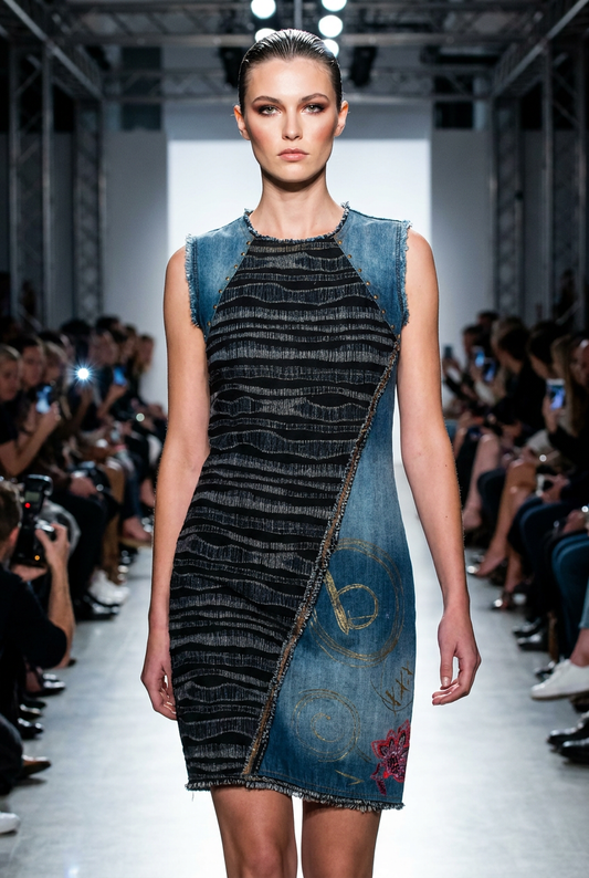 Desigual Denim Patchwork  Dress - Preloved