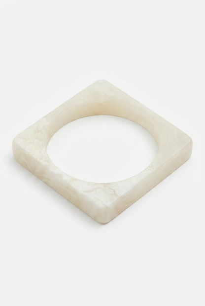 Resin Bangle - White Sands - Square
