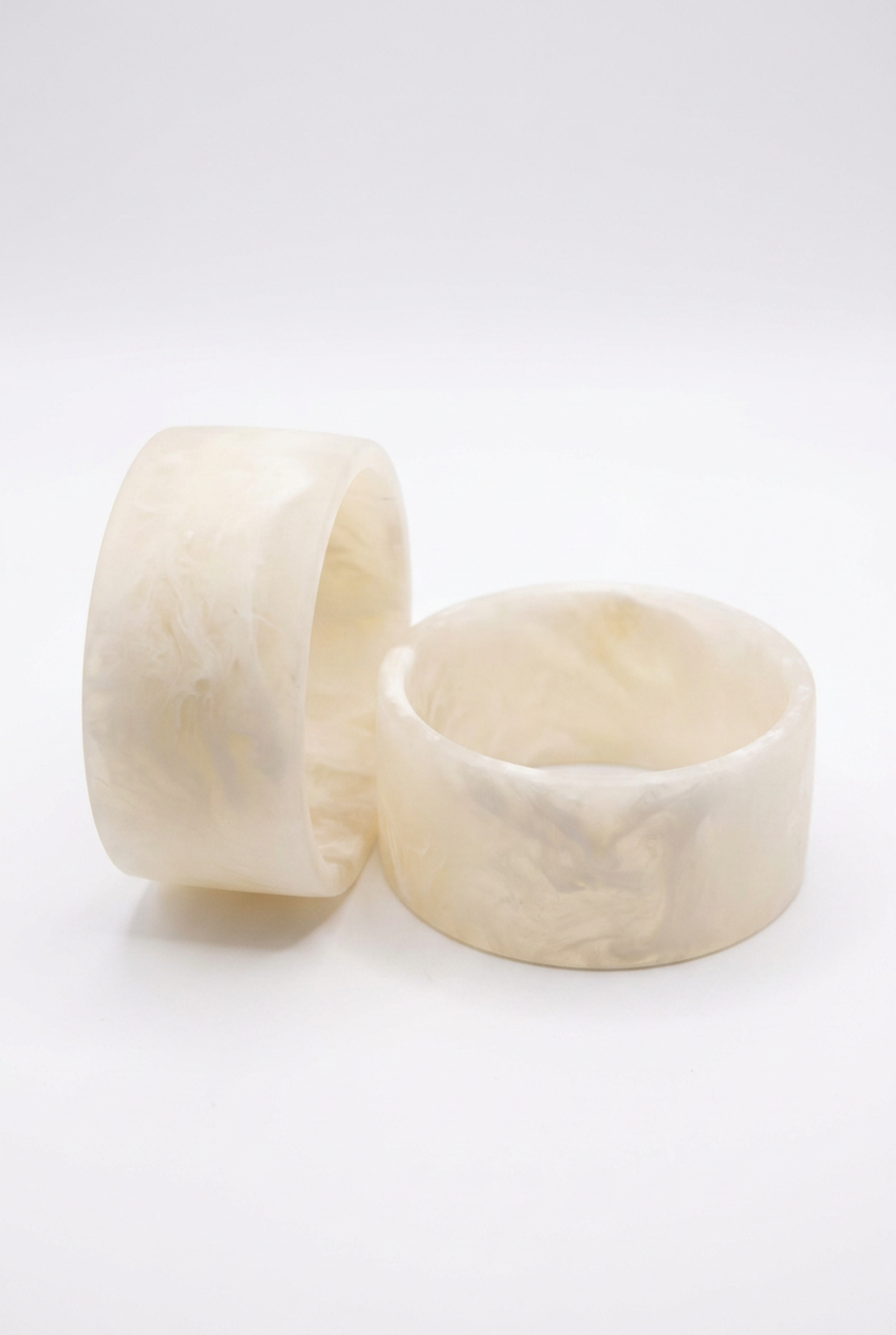 Resin Bangle - White Sands - Cuff