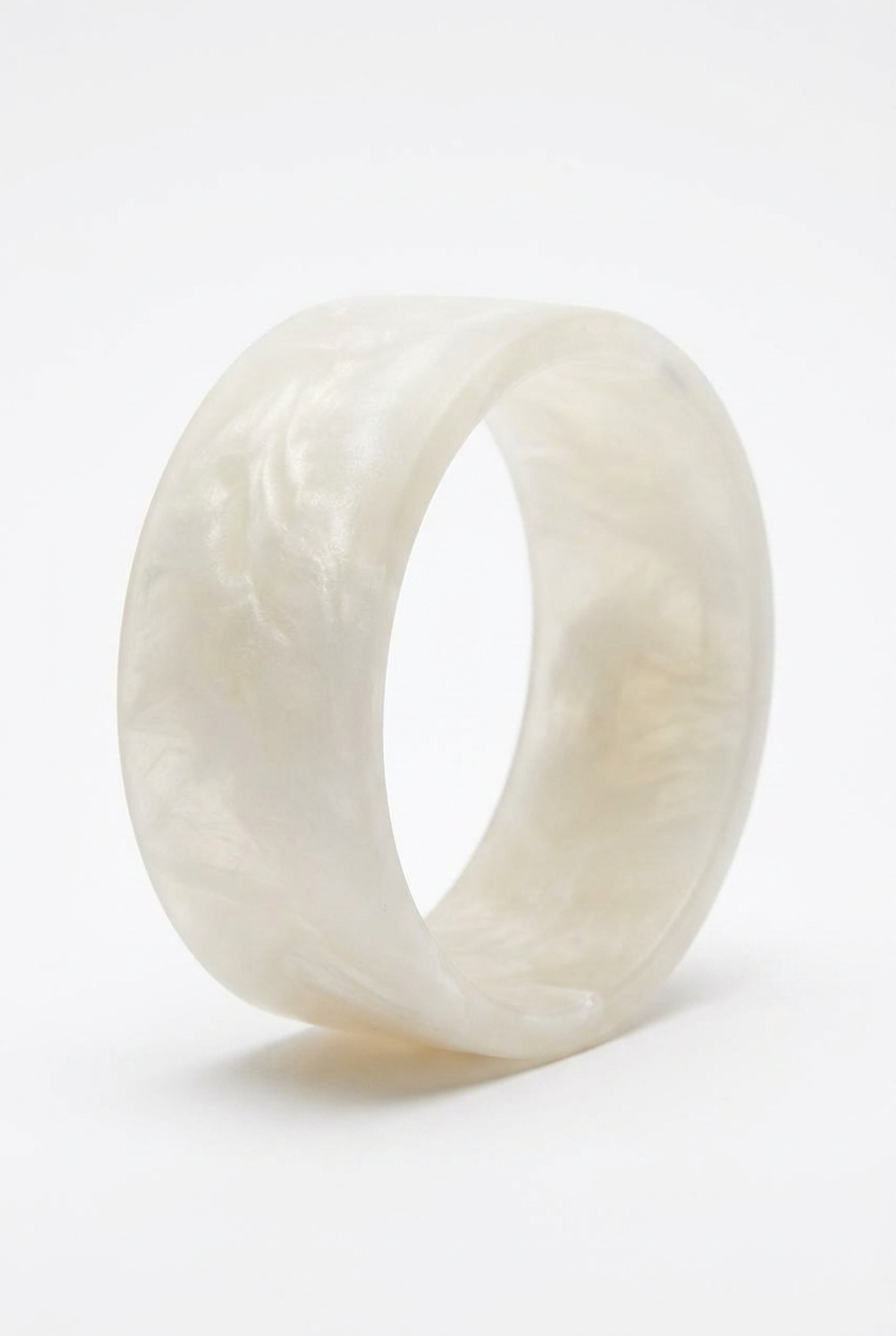 Resin Bangle - White Sands - Cuff